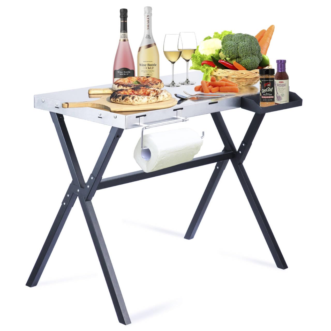 grill cart table, stainless steel prep table, outdoor table, grill tables for outside, grill stand for portable grill