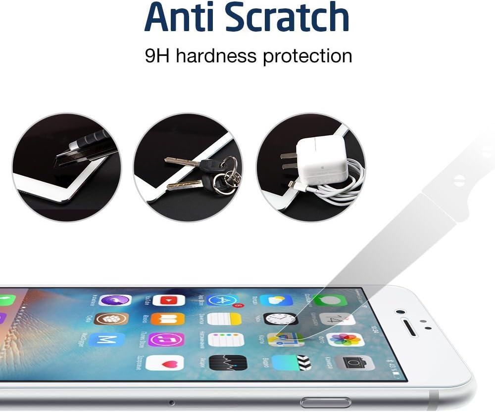 ESR 0.2mm 3D Touch Compatible Tempered Screen Protector for iPhone 6/6s, B3-Edge2Edge0.2m-White