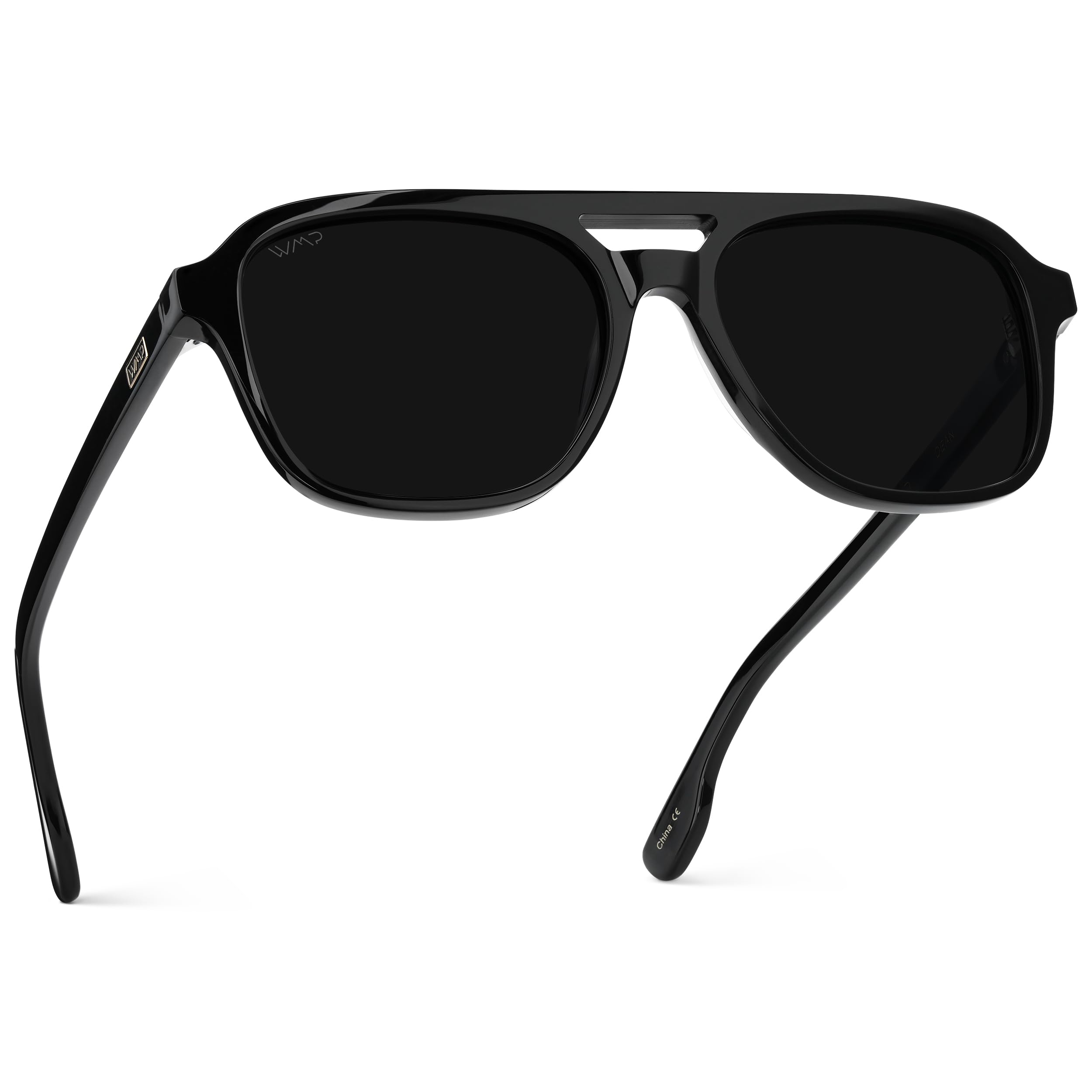 WMP Eyewear – Men’s Polarized Aviator Sunglasses: Double Bridge, Modern Acetate Frame