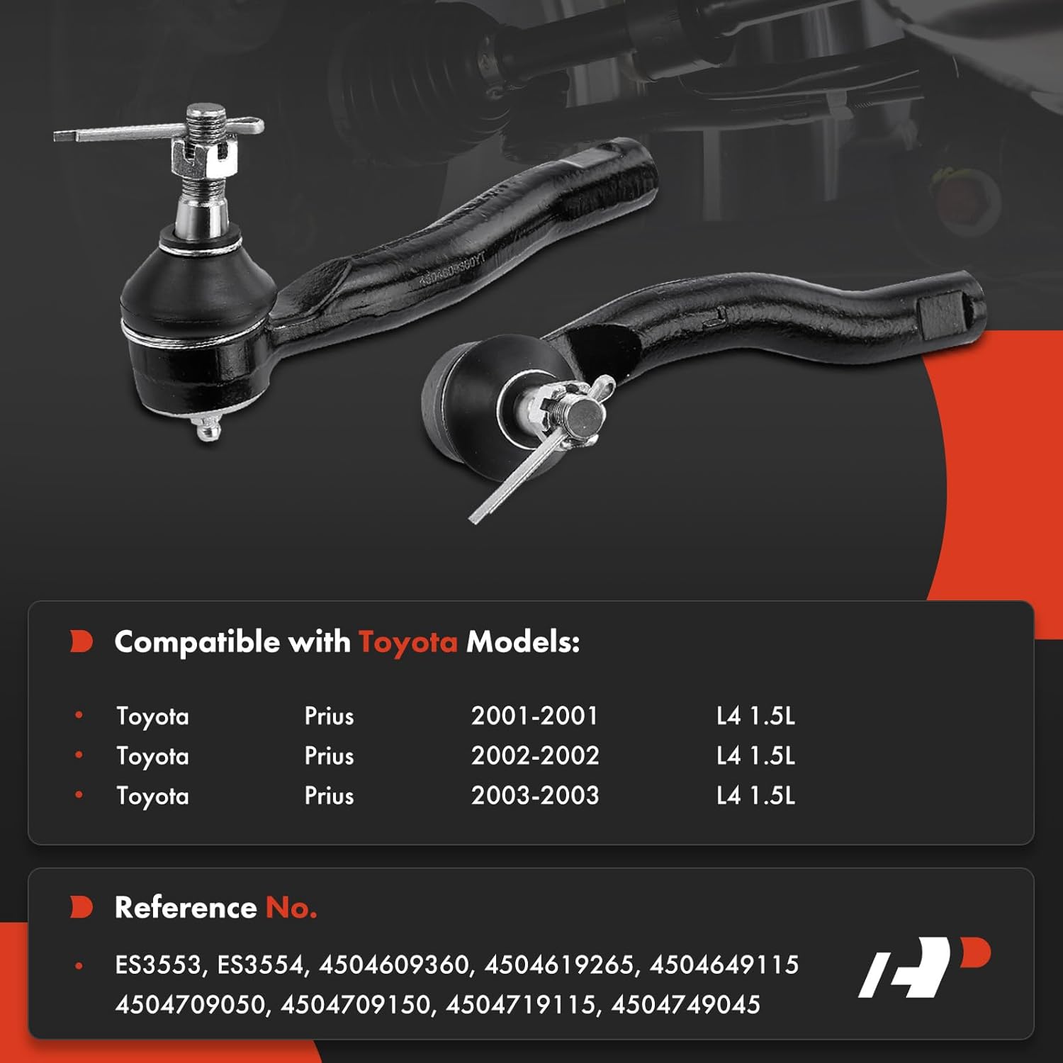 A-Premium 2 x Front Outer Tie Rod Ends, Compatible with Toyota Prius 2001 2002 2003