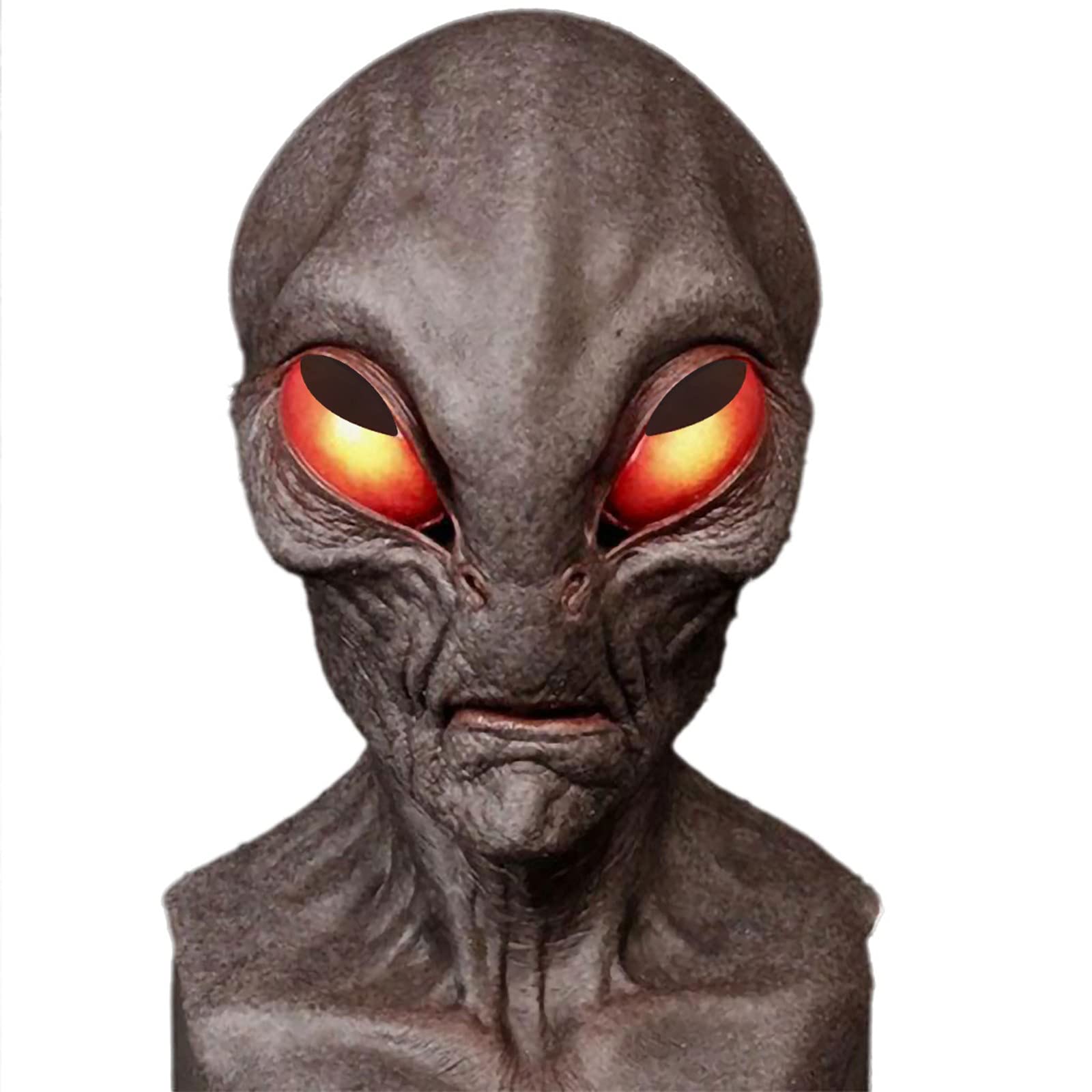 Halloween Cosplay Scary Realistic Alien Full Head Latex Mask Costume Cosplay Horrible Halloween Decoration For Adults Party Decoration Props