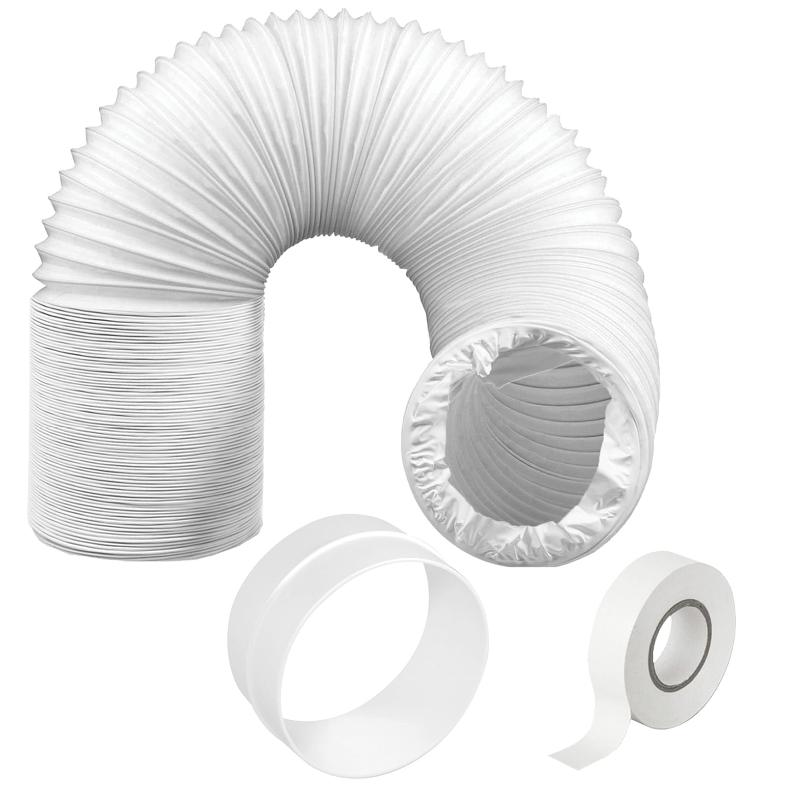 SPARES2GO Hose Pipe PVC Duct Extension Kit Compatible with Delonghi Air Conditioner fits Pinguino AC (6m, 5 Inches / 125mm)