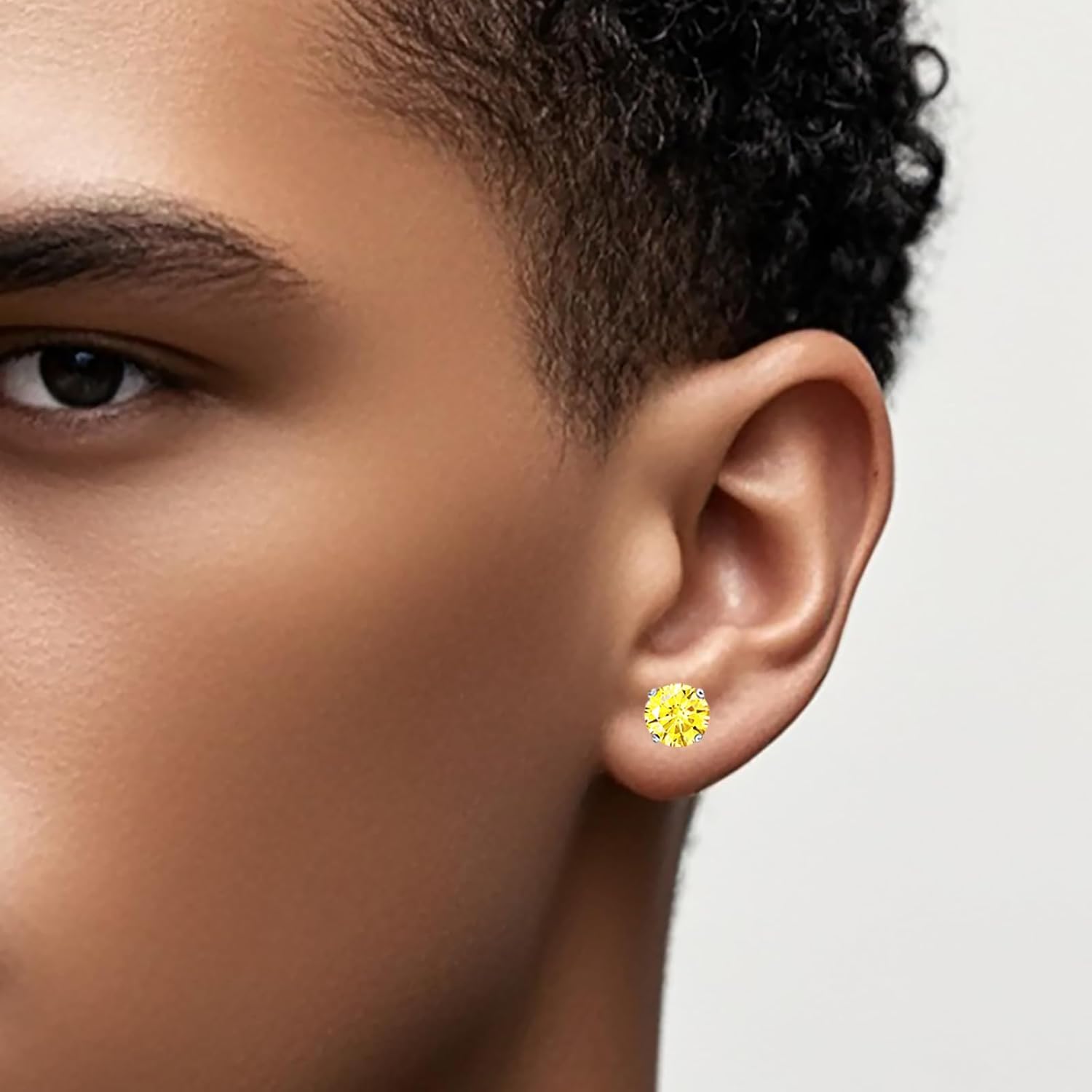 Moissanite Earrings,2ct D Color VVS1 Clarity Solitaire Round Cut Earrings S925 Sterling Silver for Women Men Moissanite Stud Earrings - Image 6