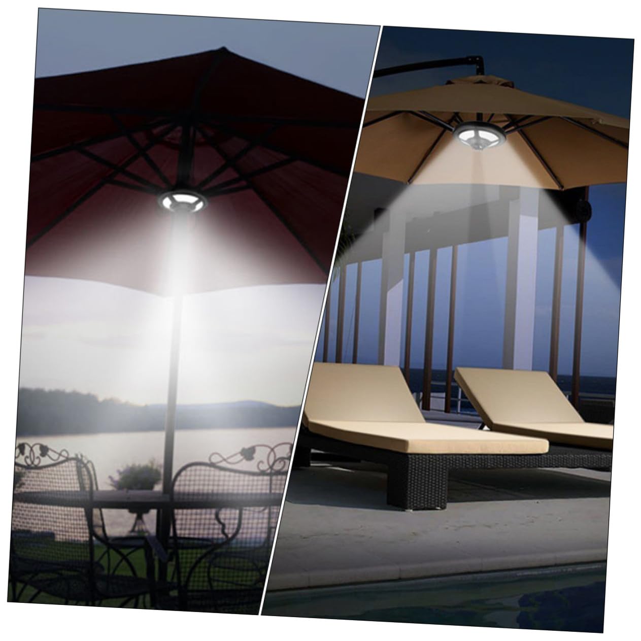 WOONEKY Lampada LED Multifunzionale per Ombrellone da Campeggio Luce Portatile Resistente e Facile da Installare Illuminazione di Emergenza Senza Fili per Esterni e Giardino