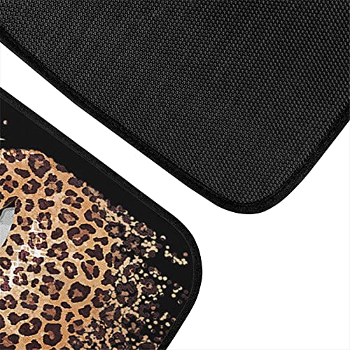 Jeocody Leopard Print Lips Front & Rear Car Floor Mats For Cars Anti-Slip Cushion Automoetive Accessories, 4 Pcs Set Heavy Dust Car Mats #TOP4