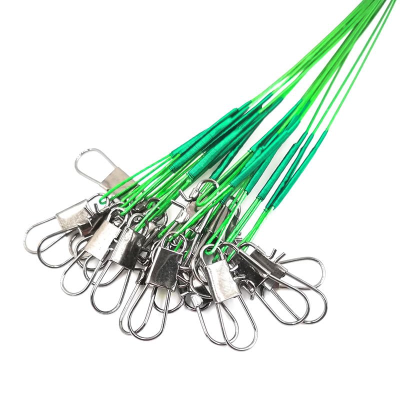 60 piezas de líderes de alambre de pesca con accesorio de giratorio miniatura 3