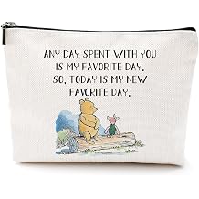 LONGXIN Classic Winnie Makeup Bag Friendship Gifts for Women Friends Inspirational Pooh Bear Cosmetic Bag Travel Toiletry Makeup Organizer Zipper Pouch 1