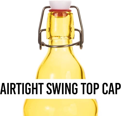 Miniatura 3 de Botellas de cerveza Grolsch de vidrio, tamaño de cuarto de galón, 33 onzas, color amarillo, paquete de 12 unidades, sello hermético con tapa