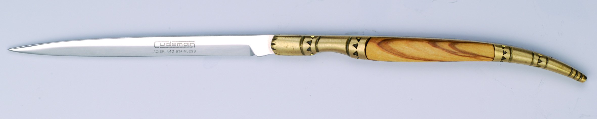 Cudeman 5690 Couteau Stylet, Lame étroite Acier 420 d'une Longueur de 6 cm, Manche 7 cm Olivier.