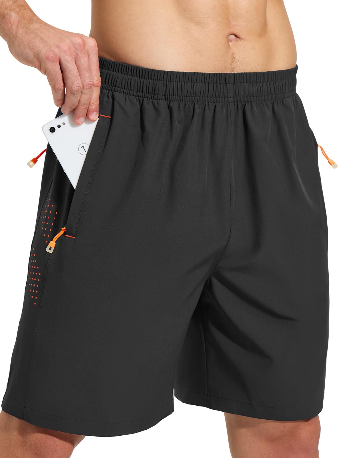 CIMIC Shorts de Sport pour Hommes avec Poche Zippée Respirant et à Séchage Rapide Running Fitness Tennis - 3