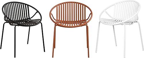 Miniatura 9 de Christopher Knight Home Tita - Juego de 2 sillas de comedor modernas para patio al aire libre, silla apilable, cena exterior, jardín, balcón,