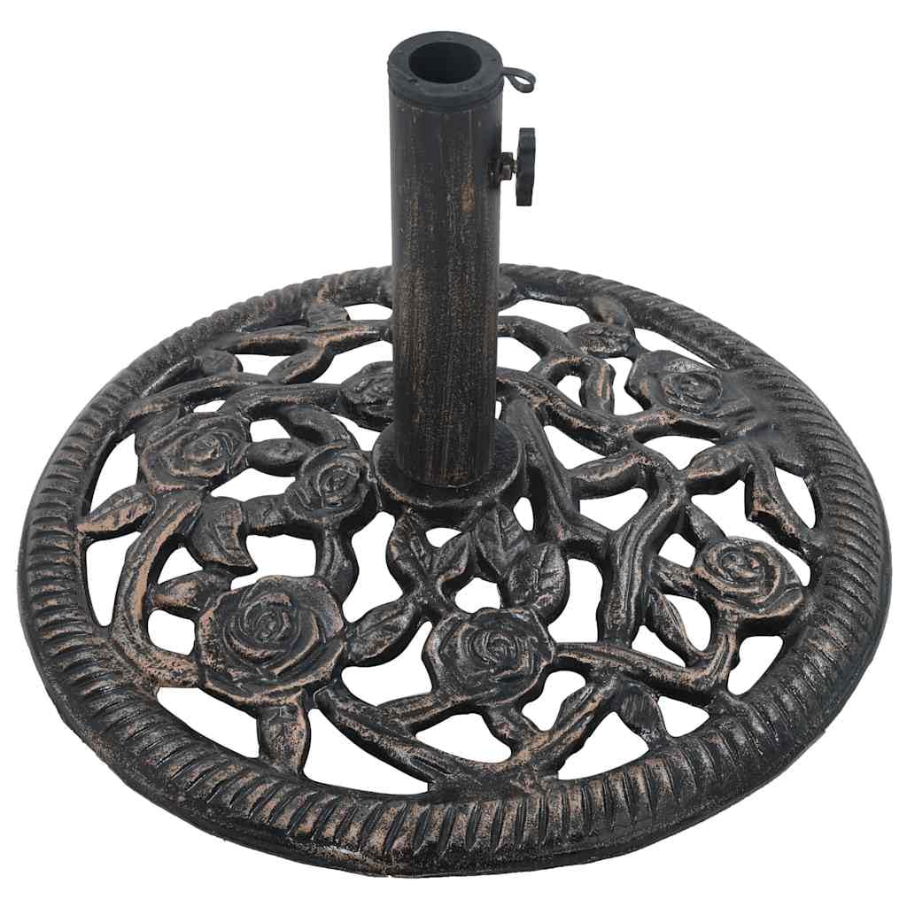 Supporto per ombrellone bronzo in ghisa, 12 kg, peso 48 cm, diametro con adattatore per aste da 35 a 48 mm, per balcone, terrazza, giardino, cortile, base stabile