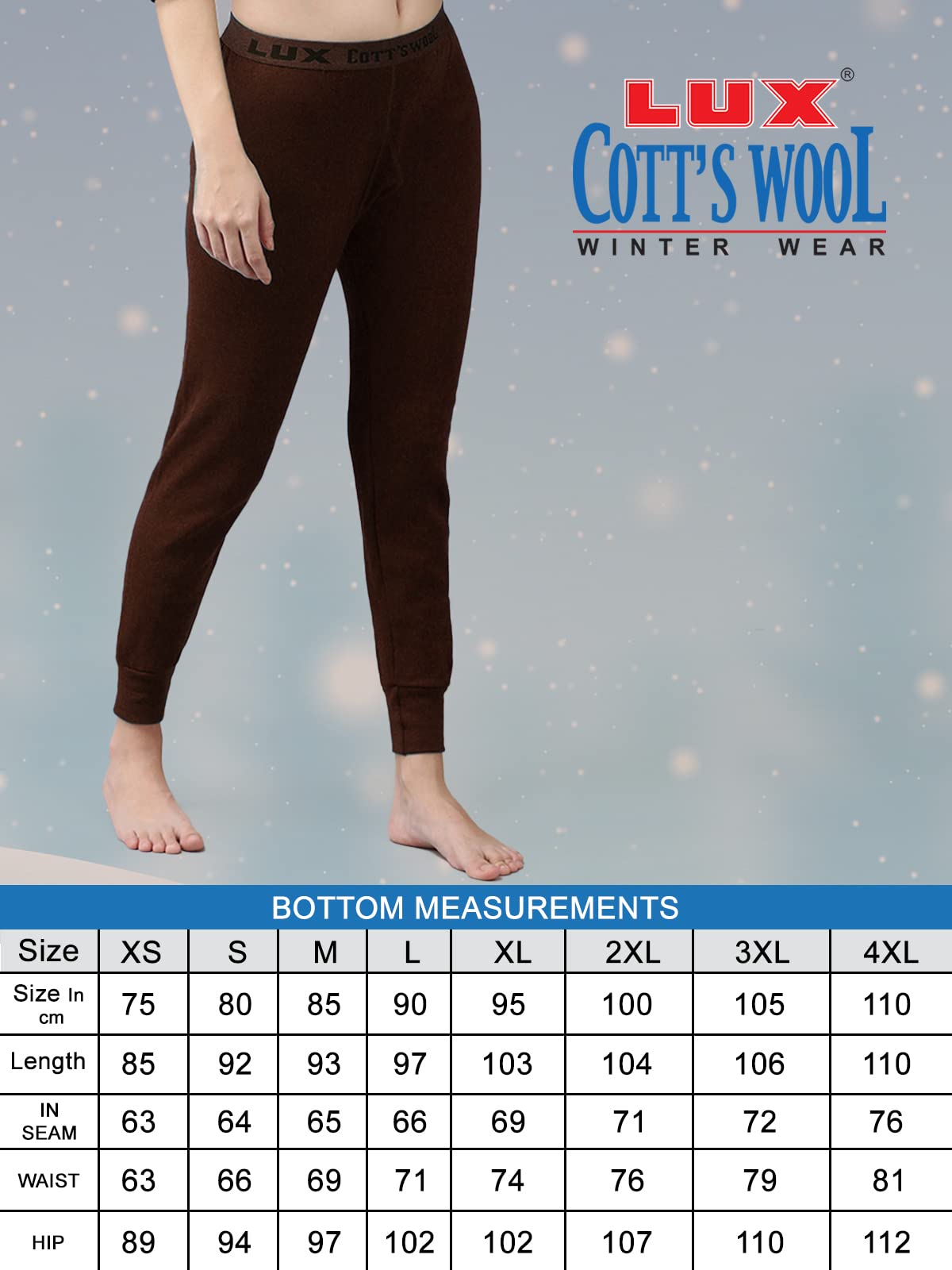 Lux Cottswool damskie spodnie termiczne