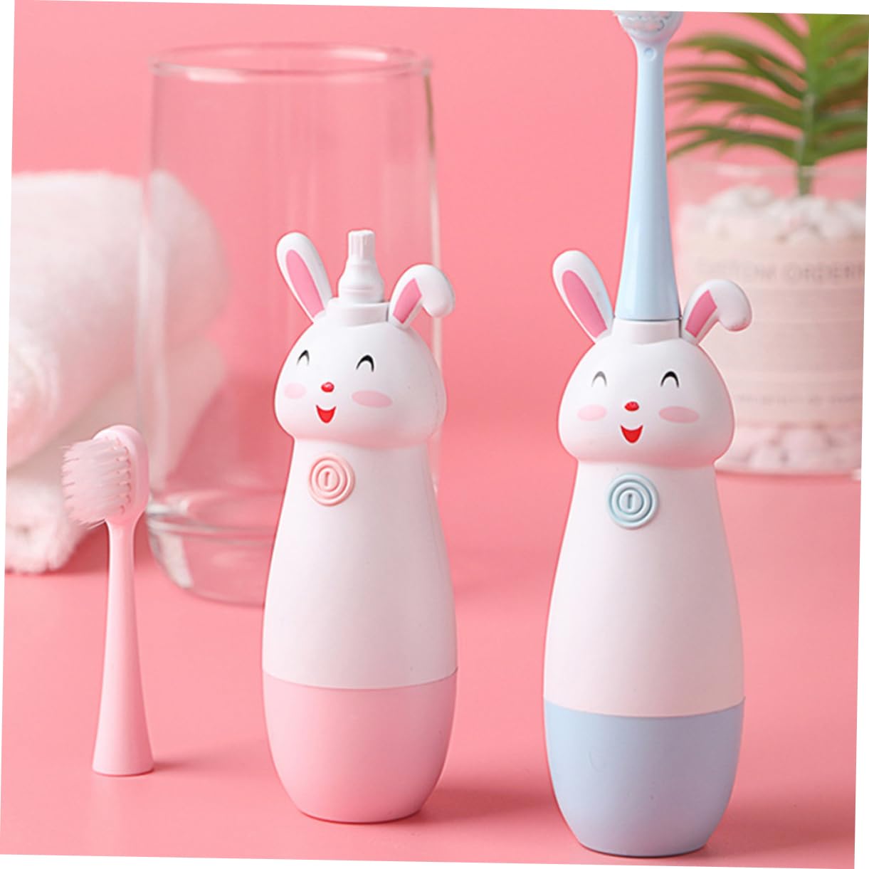 Didiseaon 3sets Spazzolino Per Animato Design Setole Morbide Testine Sostituibili Antiscivolo Per e Rimozione Rosa