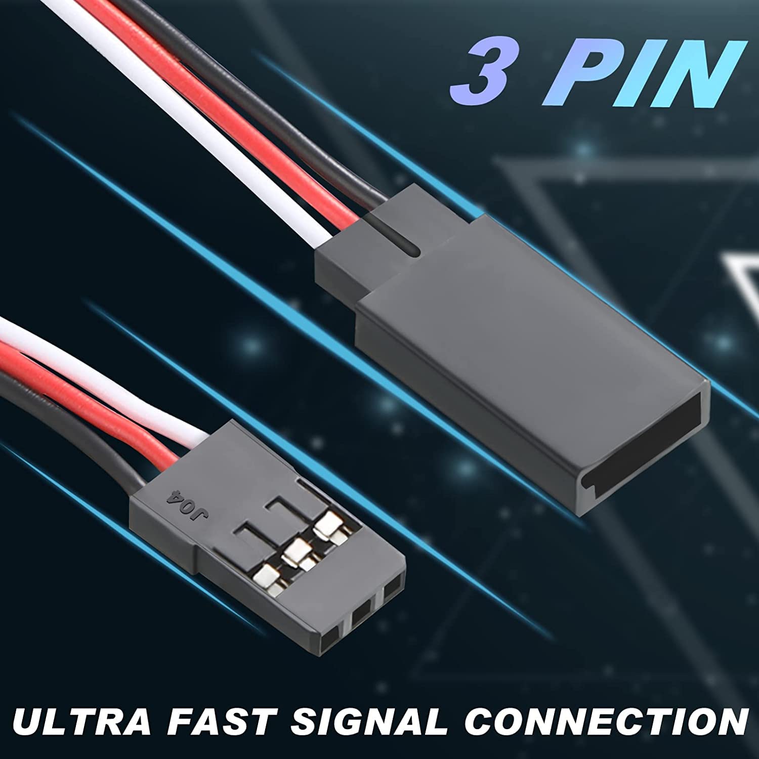 RUNCCI-YUN 9 szt. RC Servo Extension Cable, JR Servo Cable, kabel serwo 3-pinowy JST, przedłużacz JR, 3 rozmiary 15 cm (kabel 1 do 2 Y i 1 to 3 kable)