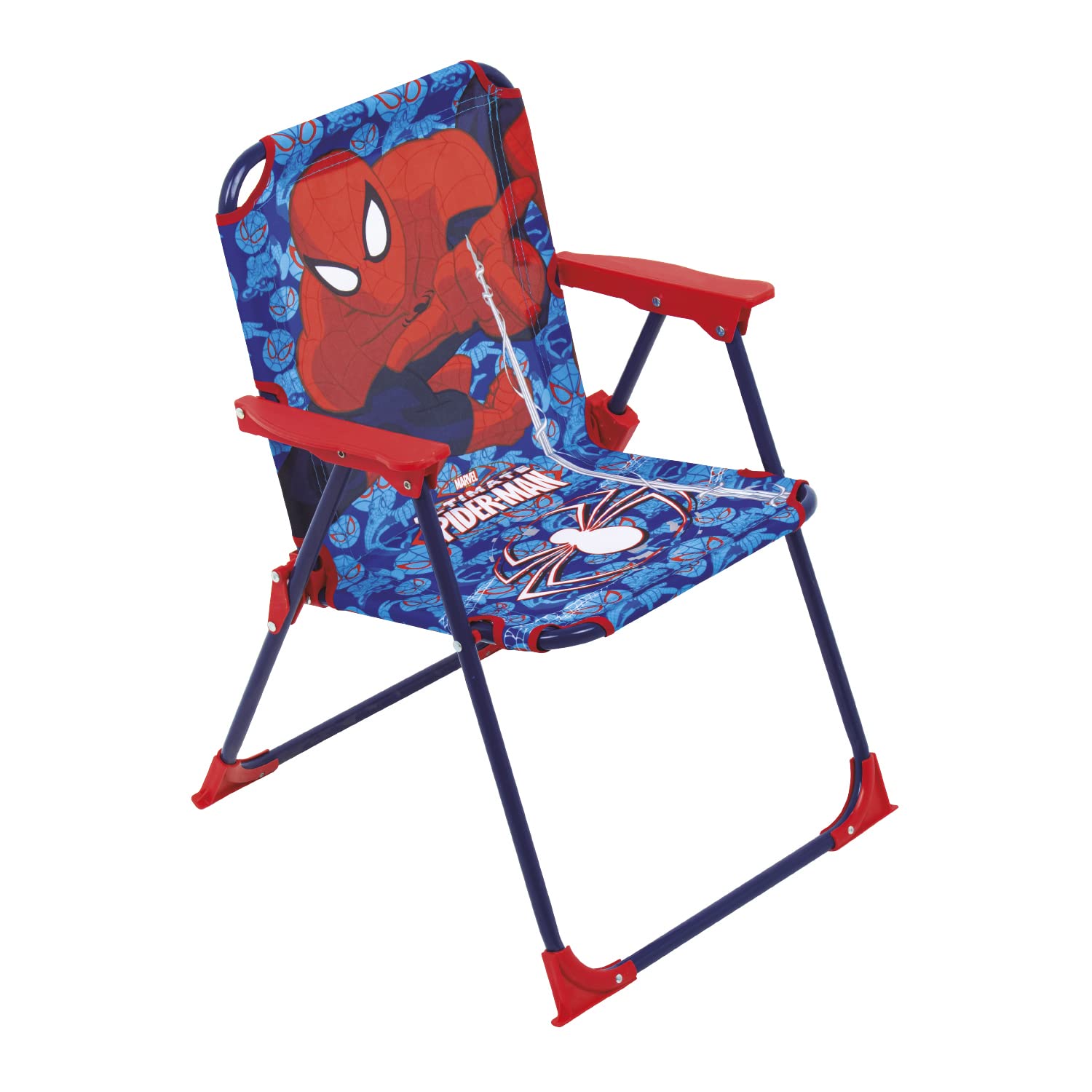 ARDITEX Chaise Pliante pour Enfant sous Licence Spiderman en Métal et Tissu Dimensions: 38x32x53cm, Tissu, 38 x 32 x 53 cm