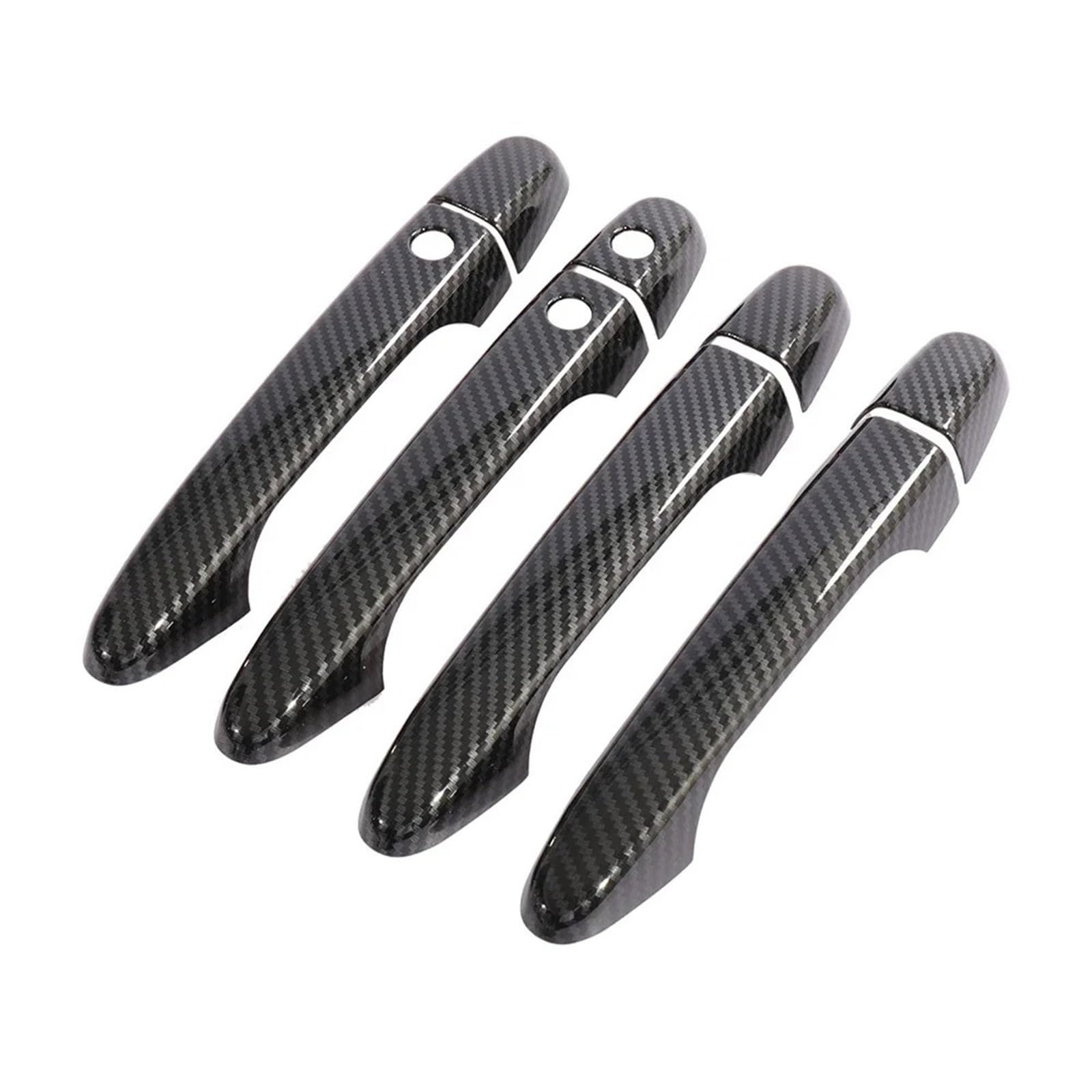 DUDUYANG Car Outside Door Handle for Civic 9th Gen 2012-2015 Car Carbon Fiber Style Black Exterior Door Handle Moulding Cover Trim W/Keyless Entry Decor