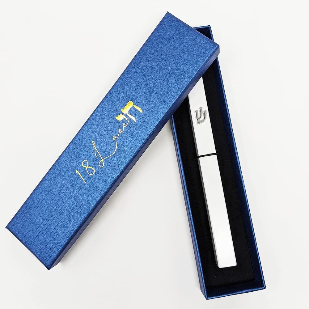 18 Lane Mezuzah for Door, Aluminum Metal Indoor/Outdoor Jewish Mezuzah Case Prayer