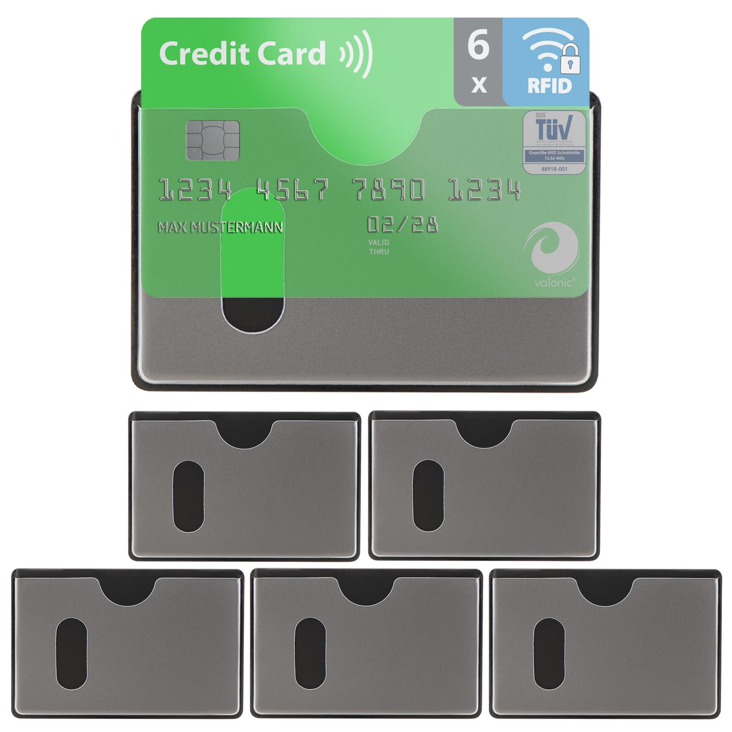 Custodie RFID Per Carte Di Credito - 6 Pezzi Trasparenti, Protezione Contactless Certificata TÜV - Foto 5