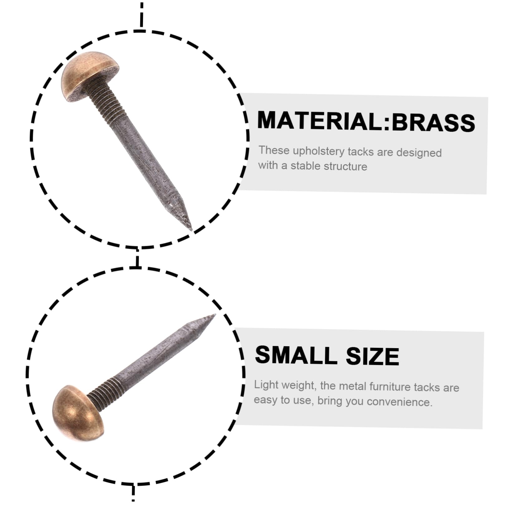 Unomor 10pcs Door Decorative Nails Furniture Decorative Nails Corkboard Cork Boards for Walls Upholstery Tacks Sofa Tack Sofa Nails Decoration Upholstery Nails Bulletin Brass