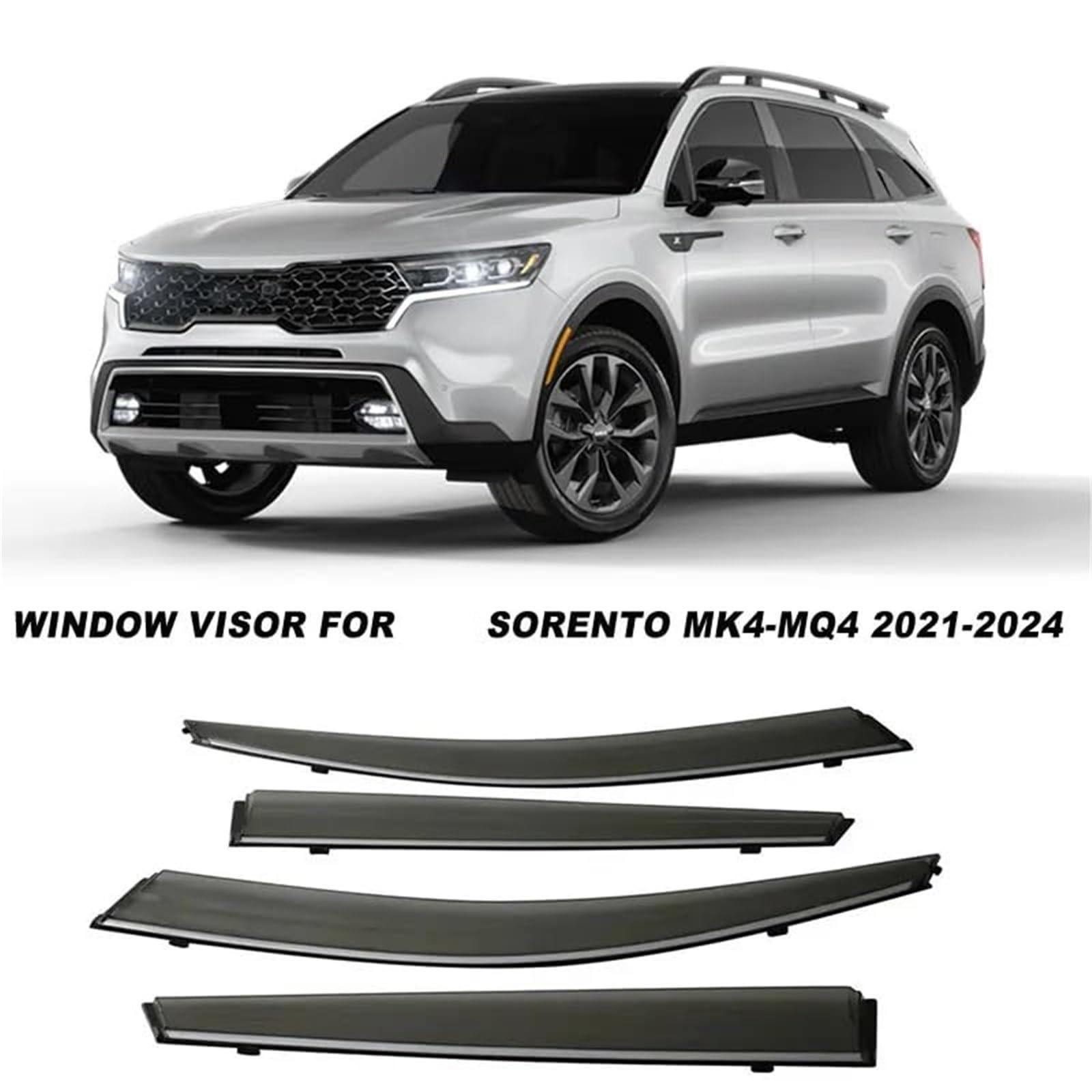 Visera De Ventana Para KIA Sorento 2011-2015 - Protector De Lluvia Y Ventilación, Color Negro Transparente