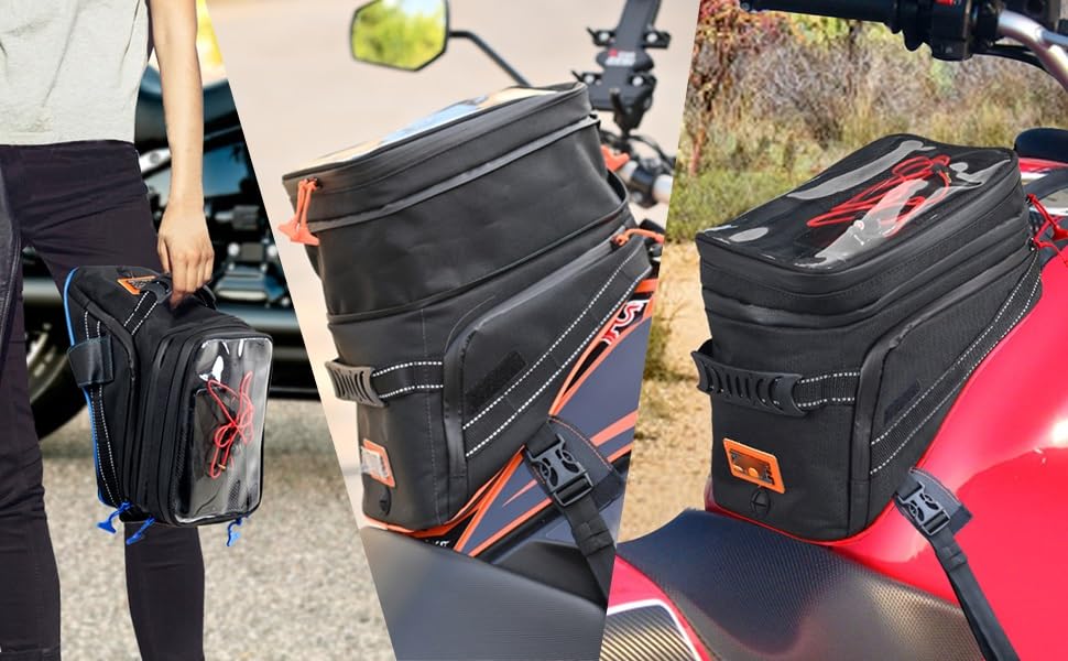 Réservoir de Carburant Extensible Moto Suzuki Écran Tactile Rouge