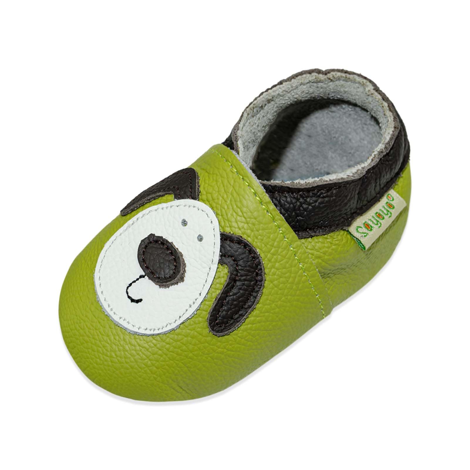 SAYOYO Lauflernschuhe Baby Weicher Leder Krabbelschuhe Mädchen Babyhausschuhe Jungen Lederschuhe Kleinkind Lederpuschen Barfußschuhe
