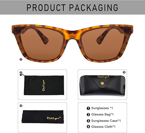 Miniatura 5 de Dollger Lentes de sol cuadrados de ojo de gato para mujeres y hombres, lentes de sol retro de moda con protección UV 400