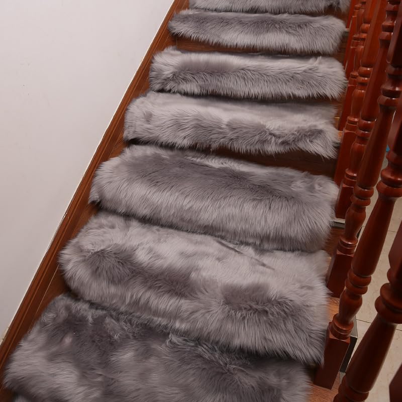 Tapis de marches d'escalier antidérapant lavable intérieur gris