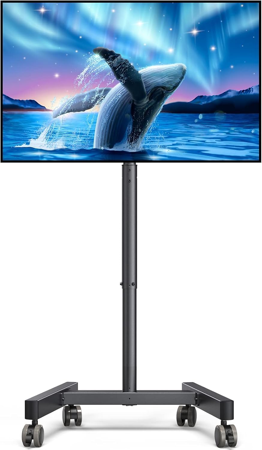 PERLEGEAR Supporto TV da Pavimento con 4 Ruote per Schermo da 13 a 43 pollici, 30° Inclinabile Porta tv da Terra Mobile fino a 20 kg, Carrello porta tv con 8 Regolabile in Altezza, Max VESA 200x200mm