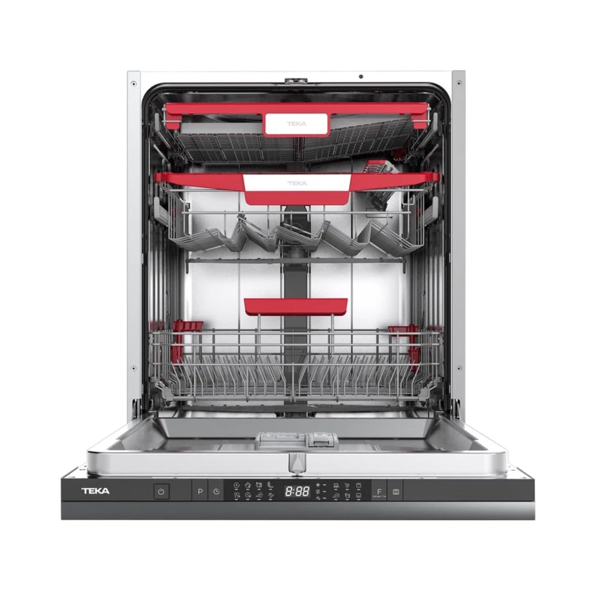 TEKA Lavavajillas Integrable 60 cm, 14 Cubiertos, Apertura Automática PremiumDry, 8 Programas, Tercer Rociador Superior, Aquasafe/Aquastop, 44db, DFI 46960