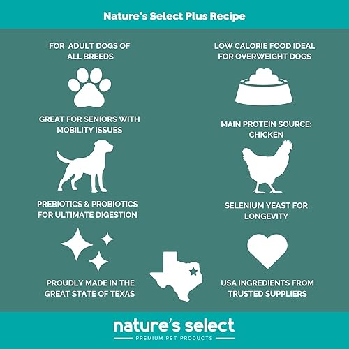 Miniatura 4 de Nature's Select Plus Recipe - Pollo con glucosamina (30 libras) Alimento seco para perros adultos