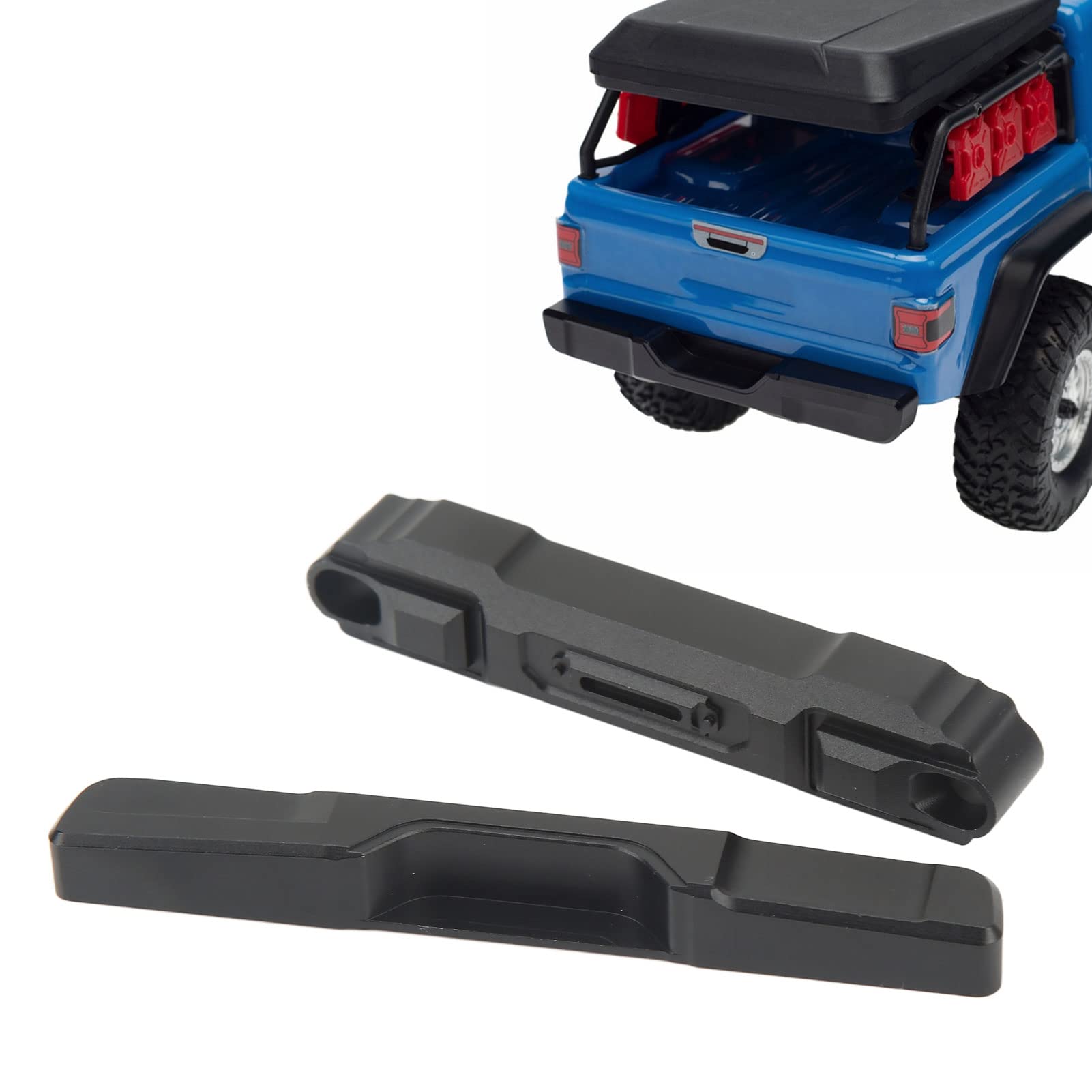 Zderzak RC przód i tył, stop aluminium, czarny, z białym światłem, LED, uchwyt zderzaka RC do Axial SCX24 AXI00005 AXI00002