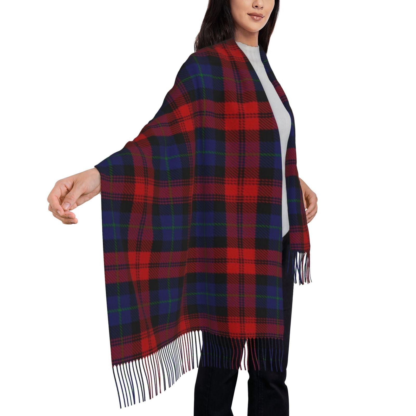 peiyeety Scottish Clan Maclachlan Mclaughlin Tartan PlaidScarf for Women Tartan Soft Cashmere Feel Pashmina Shawl Wraps, Cozy and Lightweight for Daily & Holiday Wear