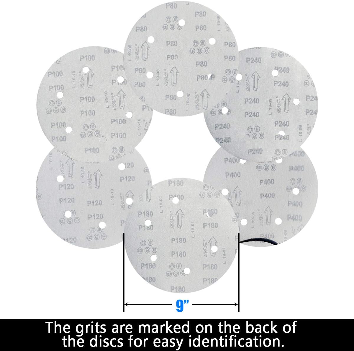 9 inch hook and loop sanding discs