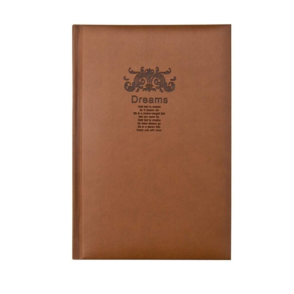 Taccuino classico, a righe, copertina rigida, carta spessa di alta qualità, con tasca interna, in ecopelle, diario, agenda, blocco note (B,A5)