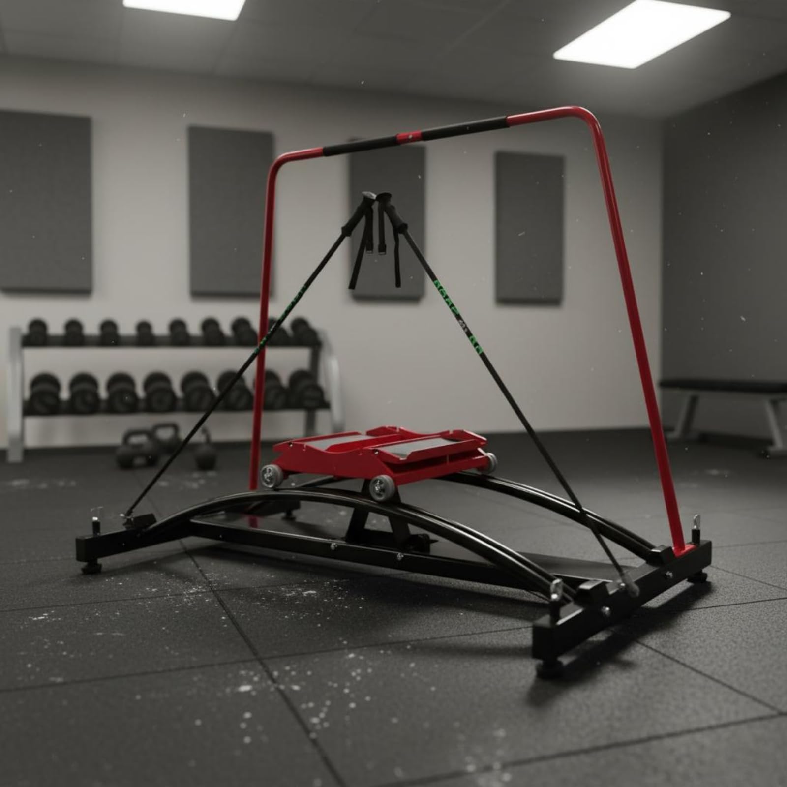 Simulador de Esquí Interior Máquina de Ejercicio Entrenador de Esquí Aparato de Fitness Equipo Deportivo con Soporte Vertical y Rieles Curvos con