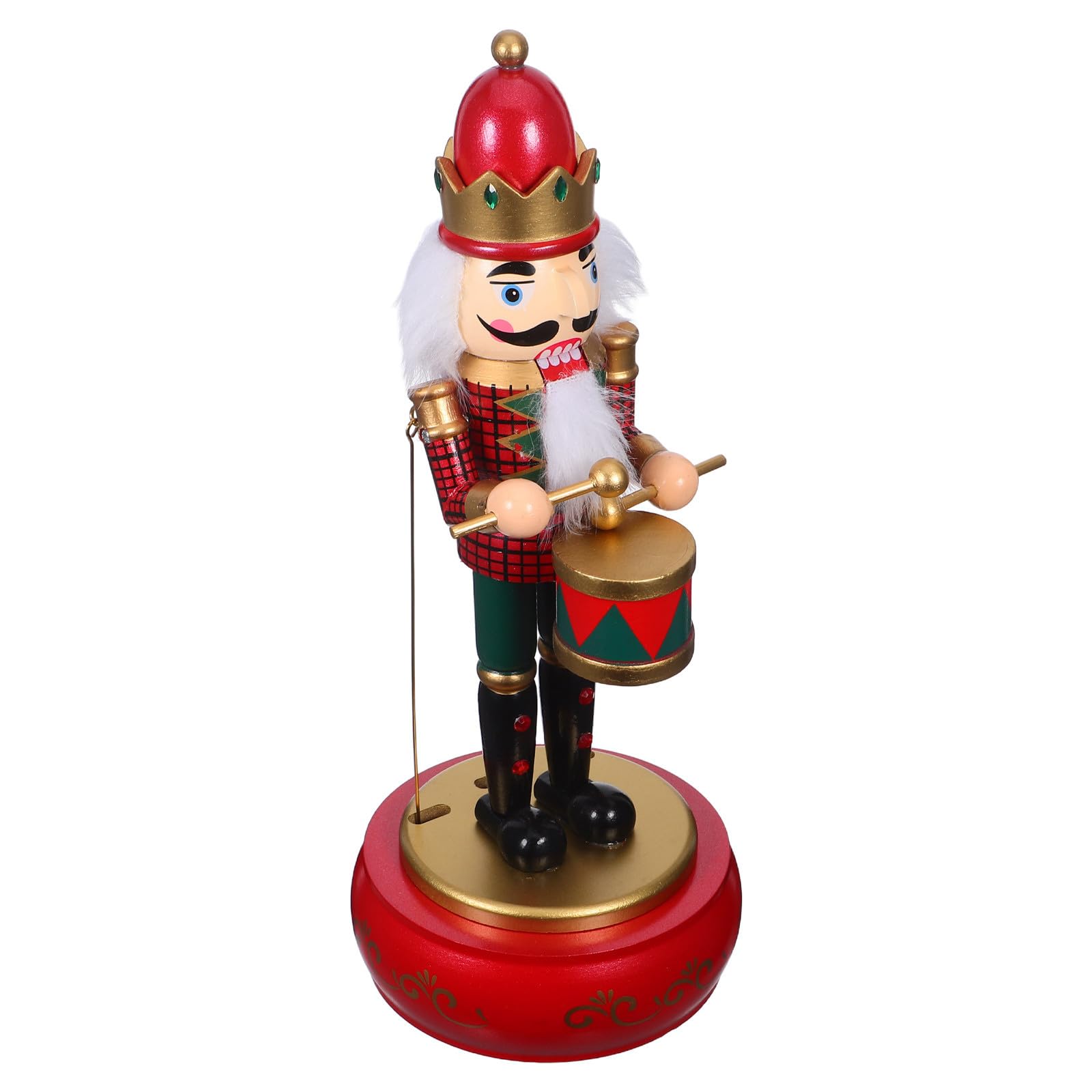 Boîte à Musique Casse-Noisette en Bois Rouge UPKOCH pour Décoration Festive de Noël