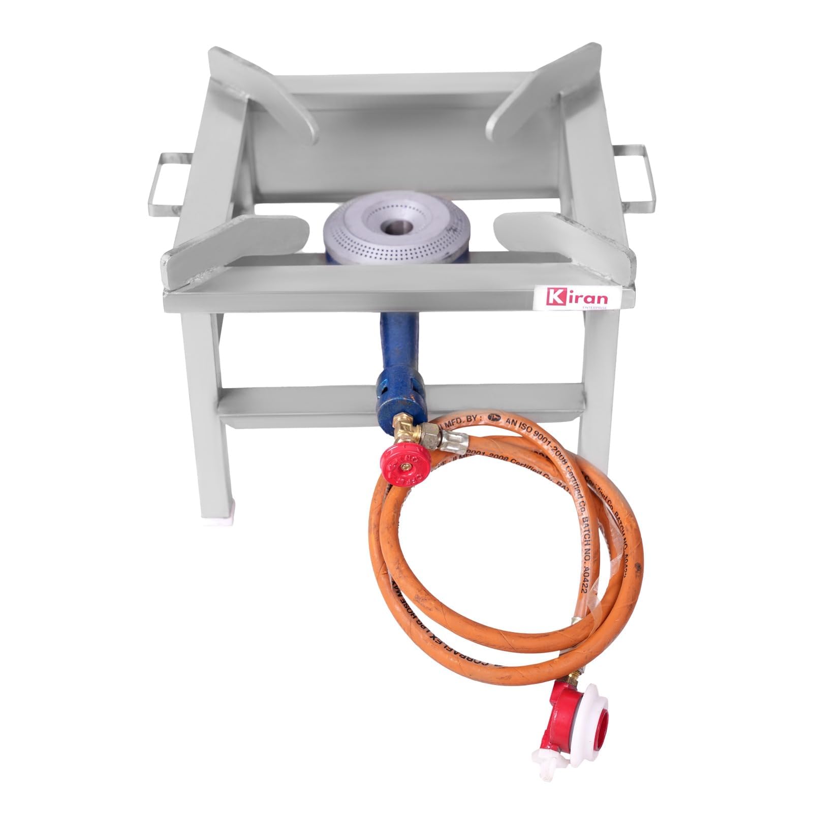 Kiran Enterprise Commercial 18x18 bhatti single burner Gas bhatti with Fitted with Brass Nut Hose Pipe