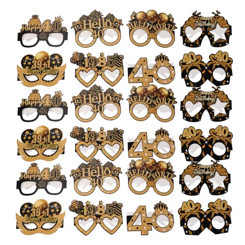 LALADEFIEE 32 Piezas Gafas de Fiesta para Cumpleaños Años Gafas de Papel para Foto Booth Accesorios de Celebración para Eventos y Fiesta de Años