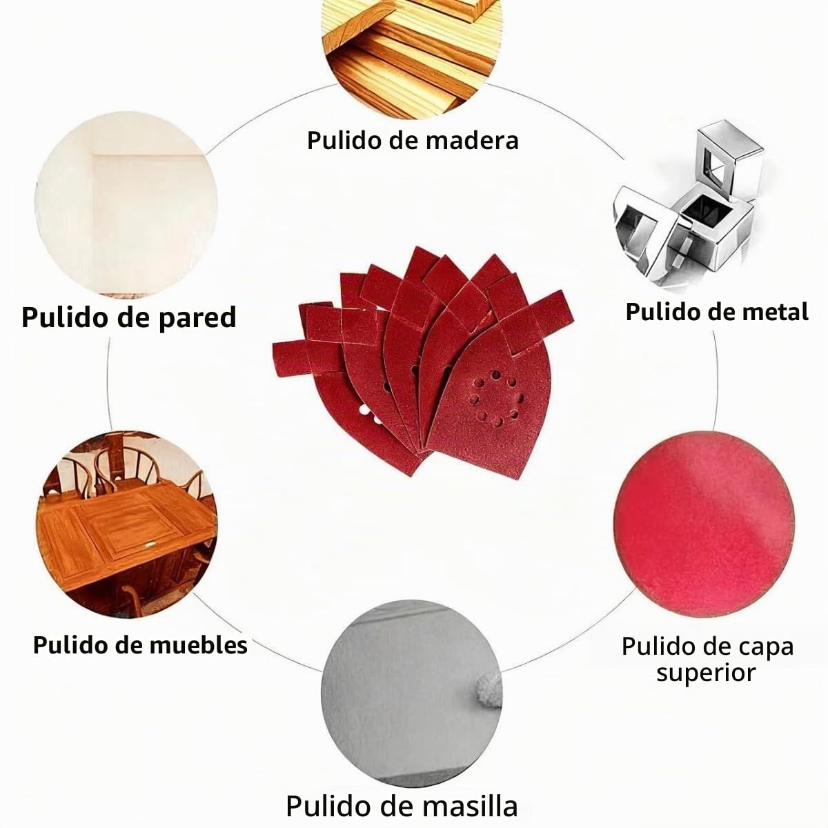 50 Piezas almohadillas de pulido de papel de arena para máquinas de lijado para Black & Decker ka220g ka230 hojas de lijado varios 40,60,80,100,120 granos