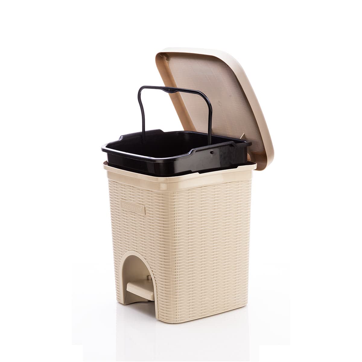 SIGNORA WARE Plastic 7 Liters Modern Lightweight Pedal Dustbin/Thrash Can Dustbins With Lid For Home Office/Non Garbage Smell/Unbreakable Single Mould/Heavy Duty Kitchen Bedroom Bathroom(7Ltr Beige) (B09ZJY88MR) Amazon Price History, Amazon Price Tracker