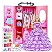 DOTVOSY 112 Pcs Doll Clothes and Accessories Set with Doll Closet Wardrobe for 11.5 Inch Girl Dolls Including Wardrobe Suitcase Clothes Dresses Swimsuits Shoes Hangers Necklace Bags and Other Stuff