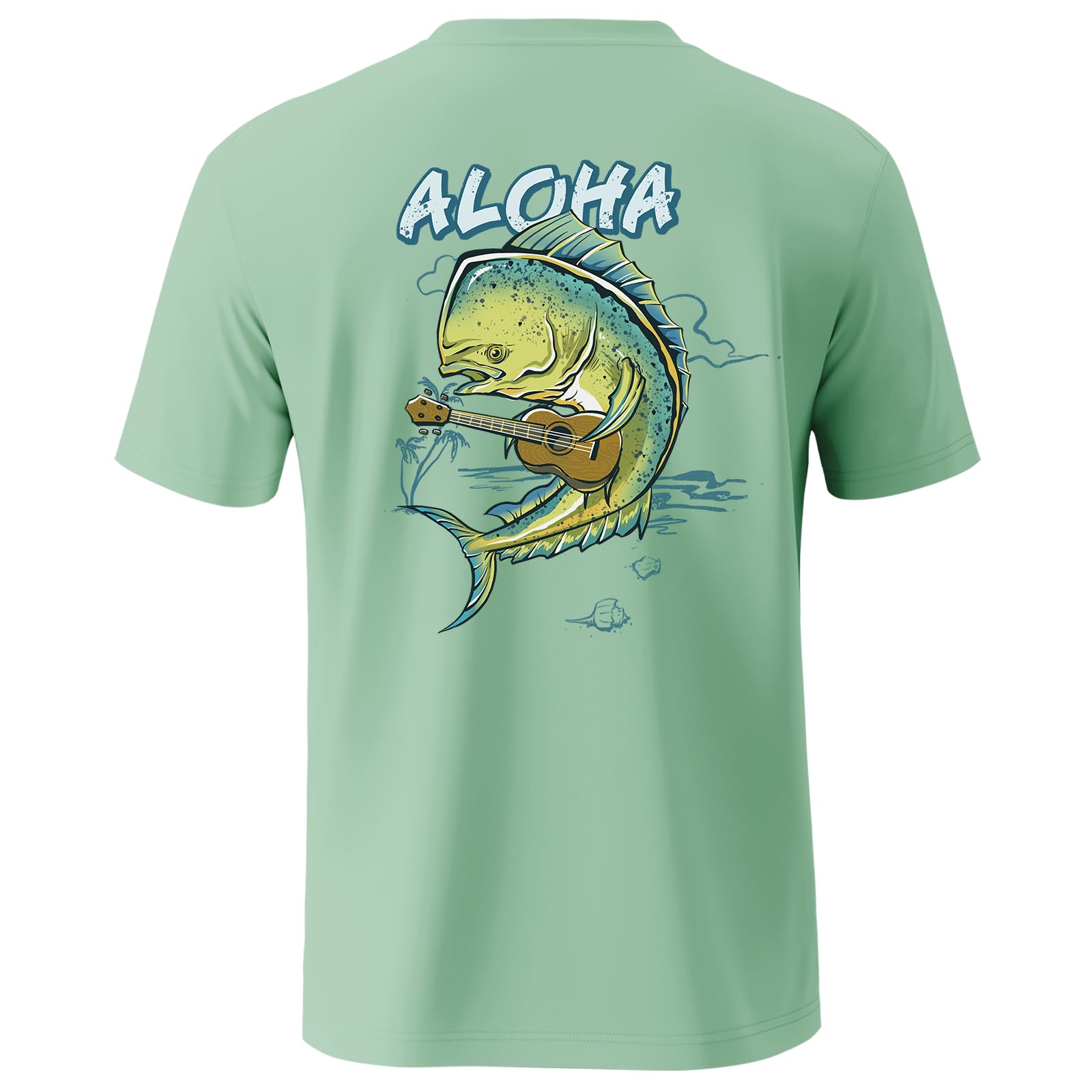 Palmyth Men's Fishing Shirt Short Sleeve T-Shirt Sun Protection UV UPF 50+ Tee