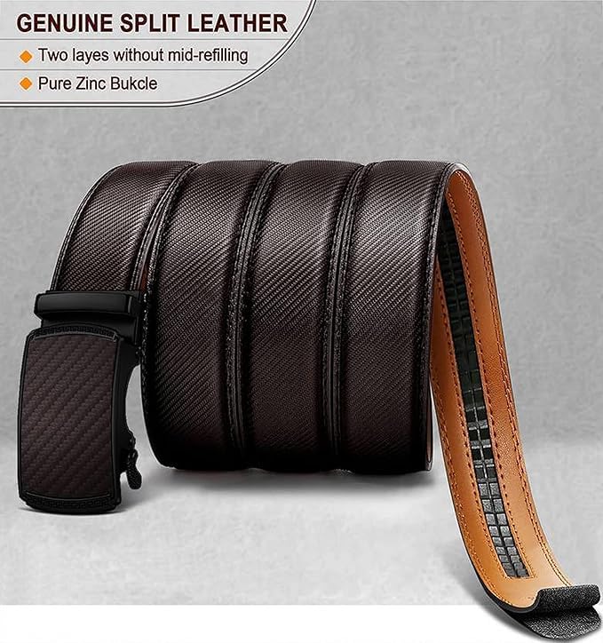 Image of WildHorn Men's Genuine Leather Belt for Men| Premium Auto-Lock Buckle | Adjustable up to 48 inch | Formal & Casual Wear | Micro-Adjust Fit | Stylish Gift Box Included