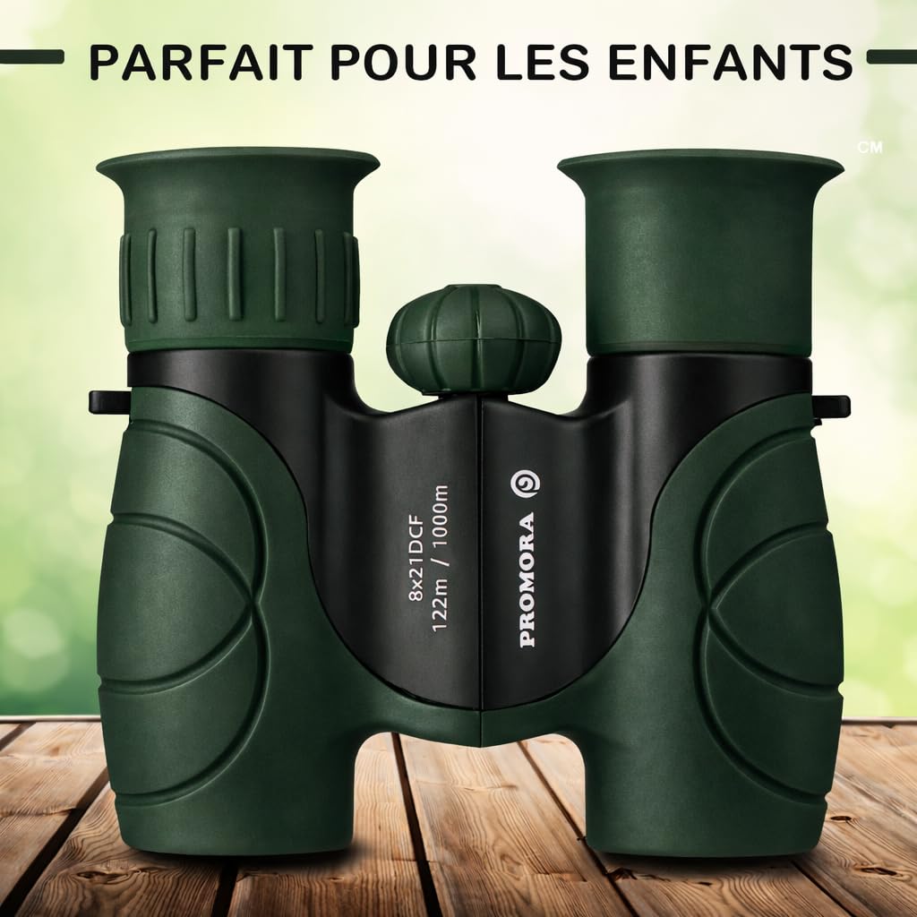Jumelles Enfant - Cadeau et Jouet Parfait pour Les Garcons et Filles - Grossissement 8X21 - Ensemble Complet avec Loupe & Boussole - Jeux et Jouet Exterieur pour 3-12 Ans Garcons & Filles