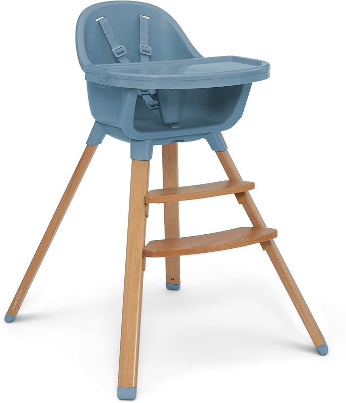 babyGap Otto 3-in-1 High Chair - High Chair Converts to Toddler Dinning Chair and Booster Seat - Dishwasher Safe Meal Tray - FSC-Certified Wood, Blue