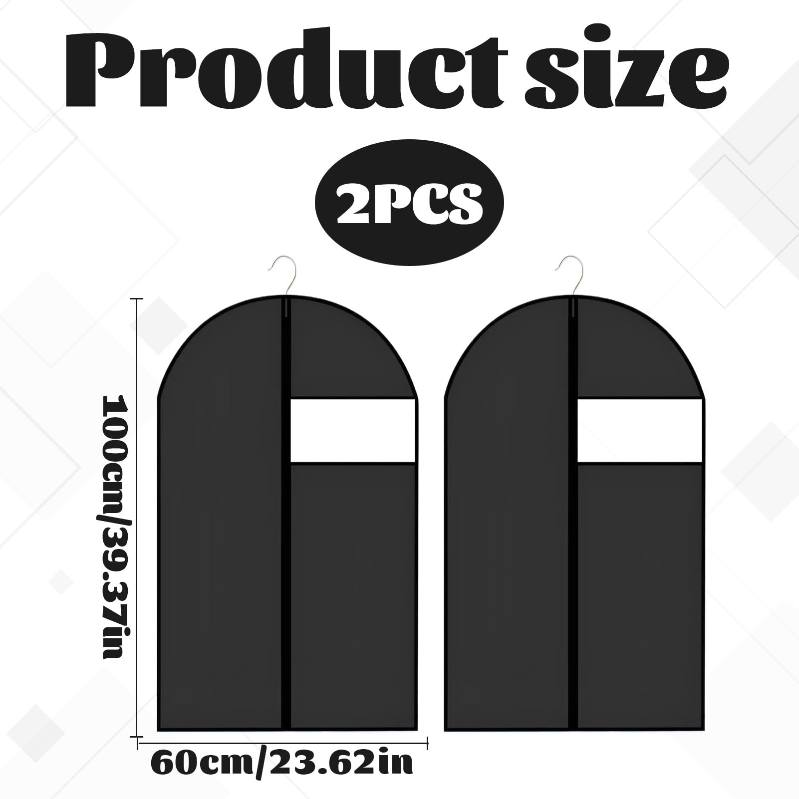 Suit Covers for Men with Zipper,2 Pcs Suit Bags for Men,Foldable and Dustproof Suit Carriers for Men,Easy to Store,Reusable Clothes covers,Suitable for Coats,Jackets,Pullovers - Image 2
