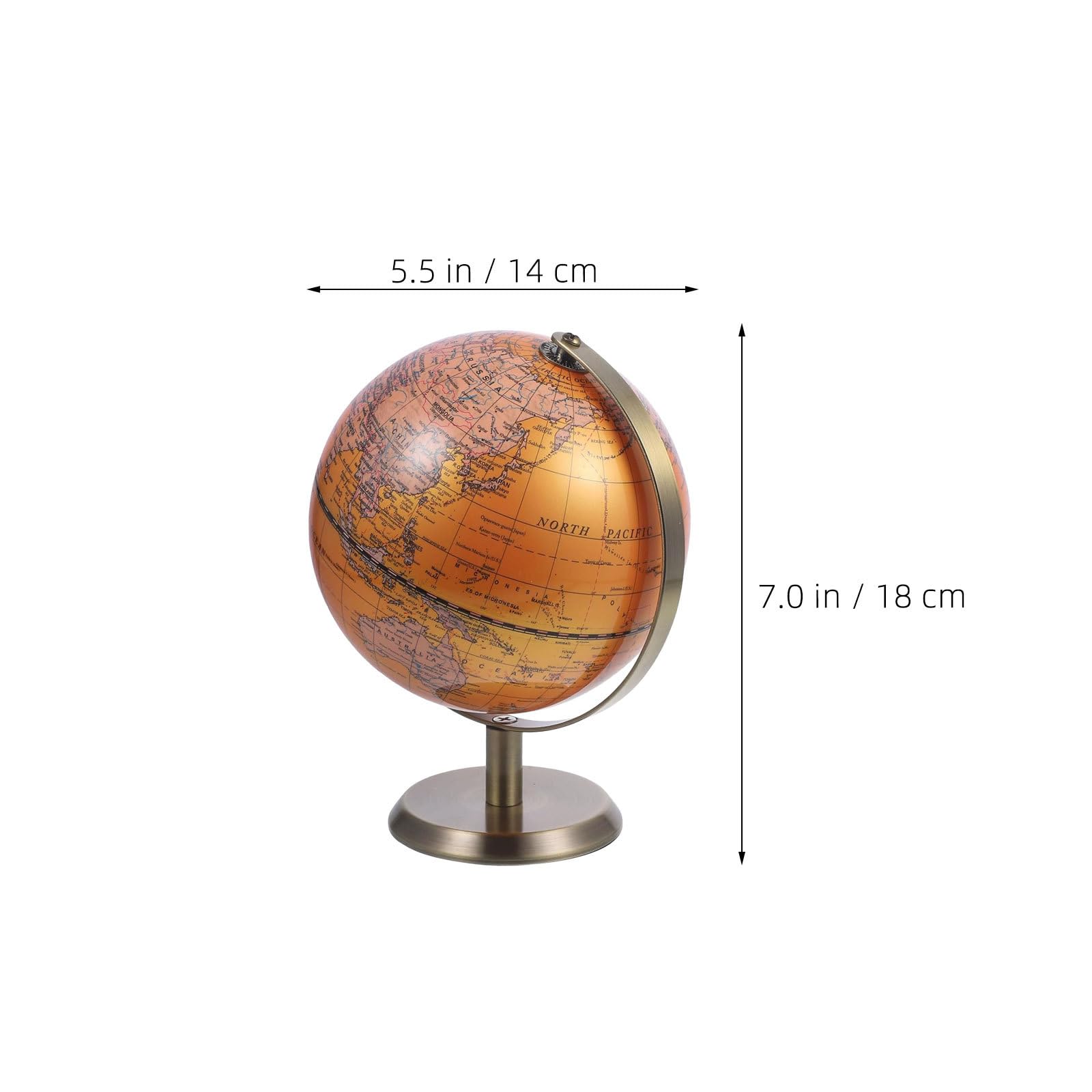 SUPVOX Ornamento a globo terrestre rotante: mappamondo da scrivania da 5,5 pollici per ufficio o soggiorno, esplorazione geografica - mappa geografica da tavolo per ufficio