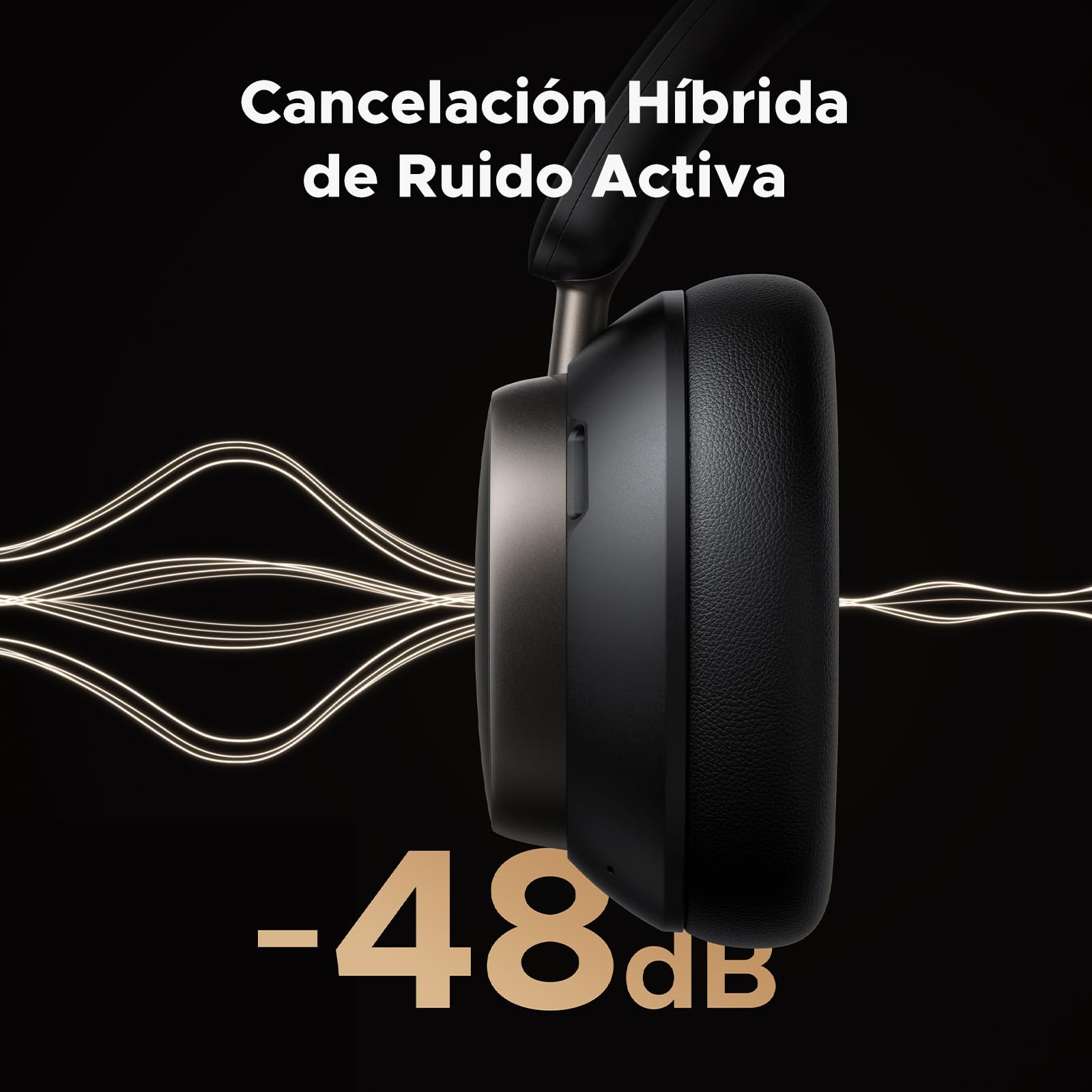 UGREEN Studio Pro Cascos Inalambricos Bluetooth ANC Adaptativa Híbrida 48dB | Hi-Res 120 Horas Auriculares Inalámbricos Bluetooth Supraaurales Cascos Cancelación Activa de Ruido Adaptativa Híbrida BT 6.0